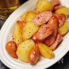 【ウインナーとポテトのガーリックソテー】ザ・おつまみ！
