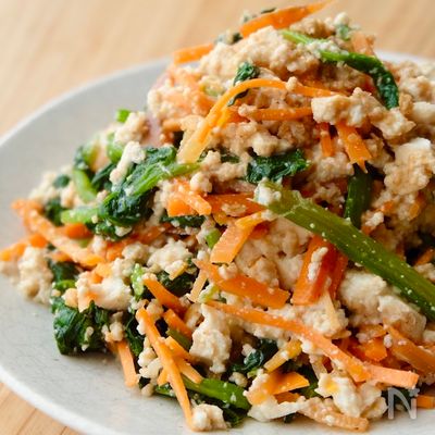 【レンジで簡単♪ほうれん草の白和え】ごまの香りが豊かな副菜