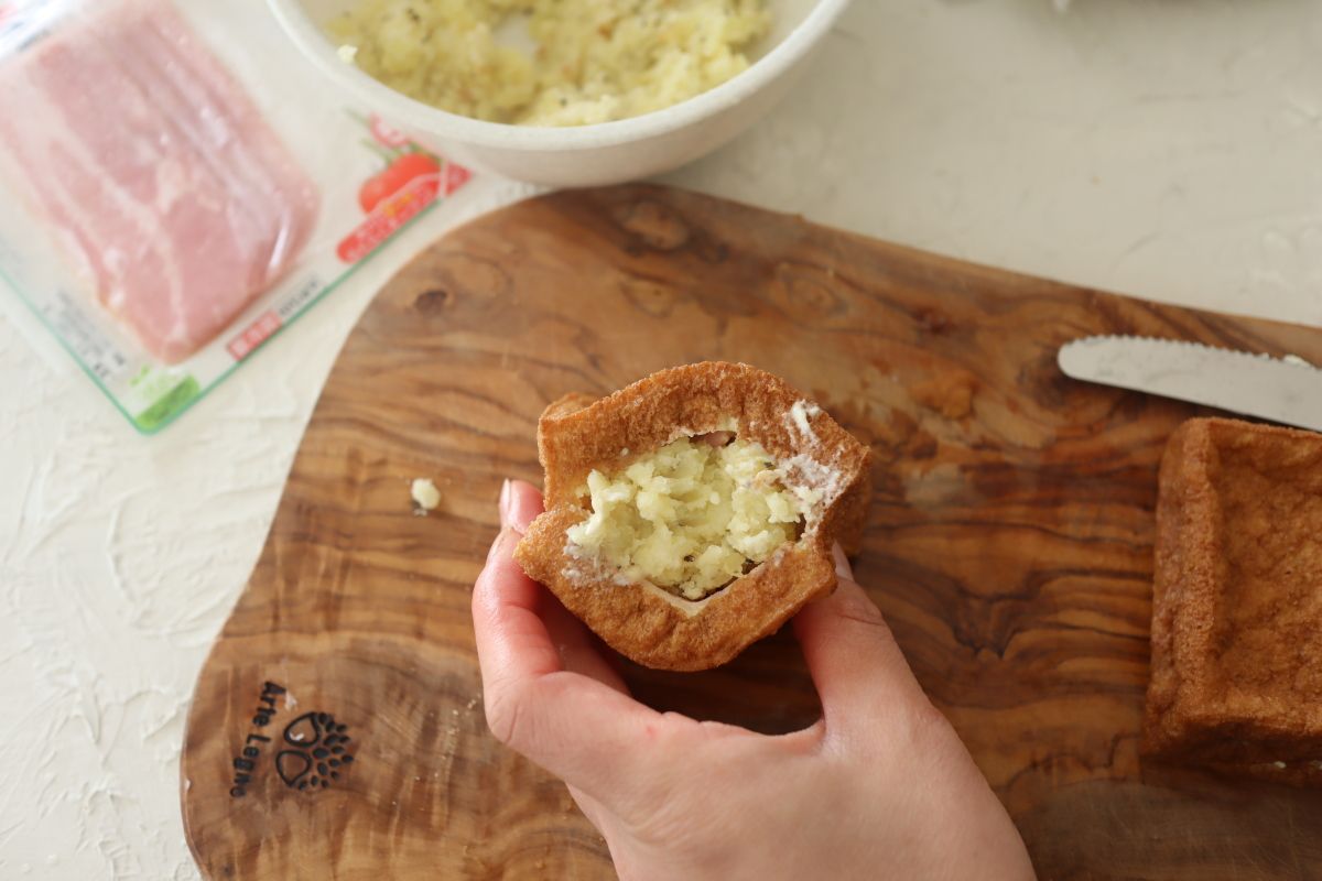 簡単！節約！ベーコンポテト焼き厚揚げ | レシピサイトNadia