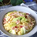 ベーコンとキャベツの白だしペペロンチーノ