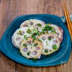 チーズ風味の生ハム蓮根ハサミ焼き