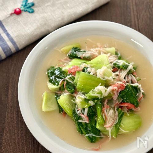 材料２つ•10分！《青梗菜とカニカマのあんかけ》