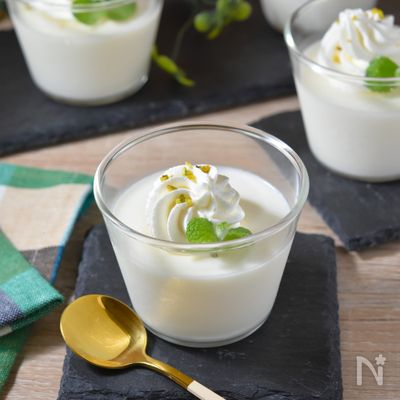 レンジで簡単♪低糖質な【ふるふるミルクプリン】
