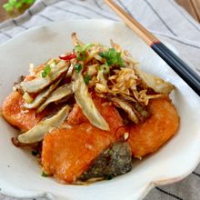 作り置き*鮭とごぼうの南蛮漬け