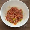 レンジで作る♪【肉味噌温玉やっこ】の工程1