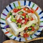 残り物野菜で作る「チキンサラダ冷奴」
