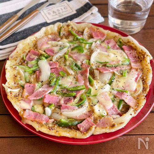カリもち♡何度作っても飽きない「ハニーマスタードお餅ピザ」
