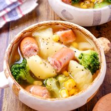 【即席ポトフ風スープ】１０分かからない♡包丁まな板不要！
