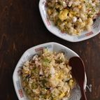 旨味抜群！！ガーリックバターのイカゲソチャーハン