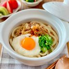 甘辛お肉入り♪月見とろろうどん
