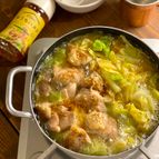 鶏肉とキャベツのお一人様ペペロン鍋