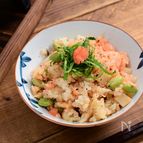 明太子のせすぎました「どっさり明太子と枝豆バター釜飯」