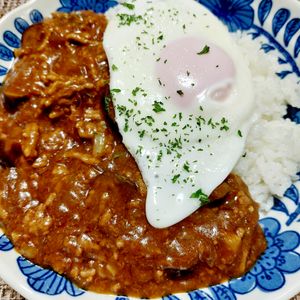 よっこの作ってみた!投稿(簡単！レンジで作る！ふんわり和風♪なすのキーマカレー)