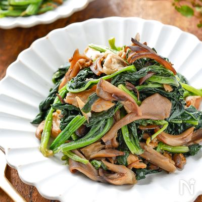いい味いい香り♡舞茸とほうれん草のバターソテー