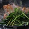 ほうれん草と鶏肉の豆乳カレースープの工程2