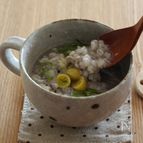 おろし蓮根と押し麦のスープ