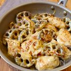 ワンパン10分！【鶏むね肉とれんこんのハニーマスタード炒め】