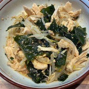 くだもの大好き🧡の作ってみた!投稿(【ささみともやしとワカメの中華サラダ】包丁不要♪)