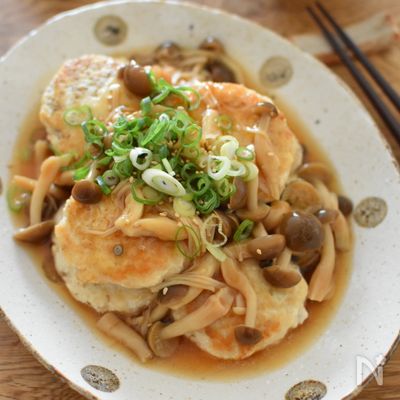 白ごまプチプチ♪鶏ひき肉と豆腐の和風あんかけハンバーグ