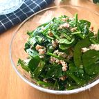 美味しい〜♡サラダほうれん草のベーコンチーズナッツサラダ