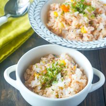 (1歳)炊飯器で炊いて混ぜるだけ！チキンライス