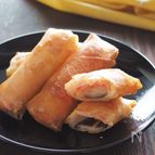 調味料不要♪なすとスモークサーモンとチーズの春巻き
