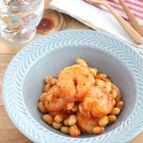 お弁当やおつまみに♪えびと大豆のハリッサ炒め