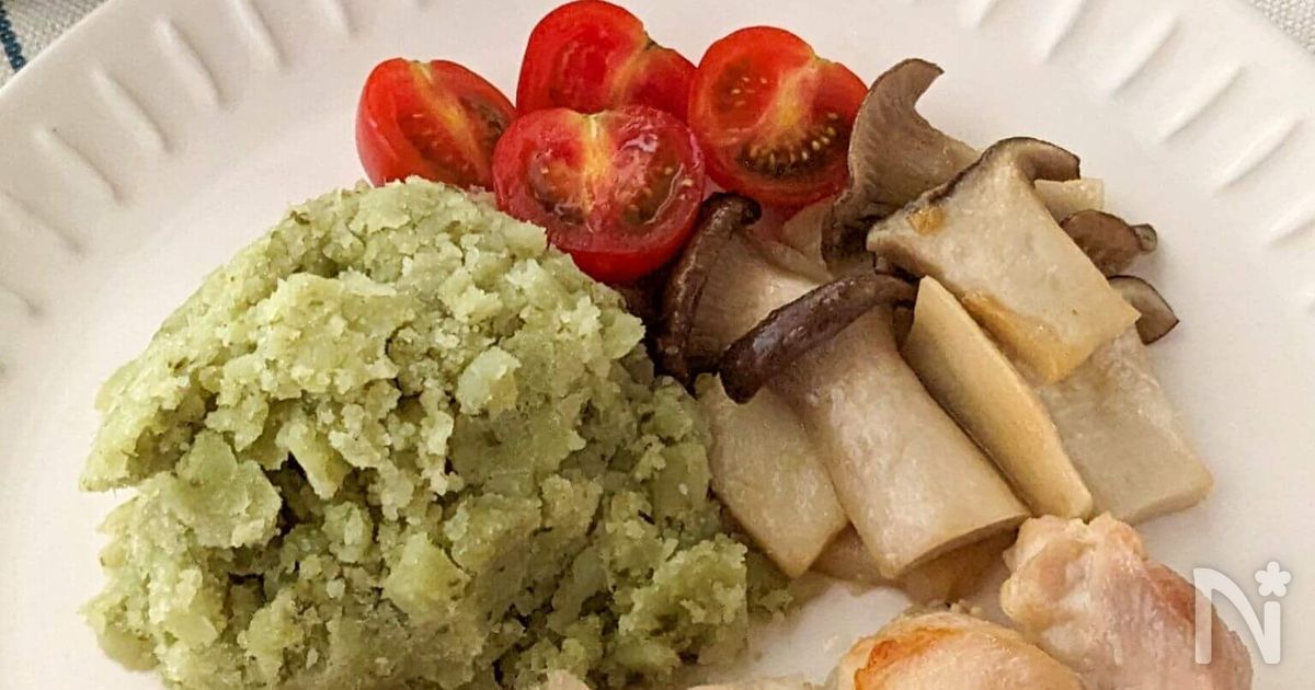 [皮なし]チキンソテーとバジル香るマッシュポテト
