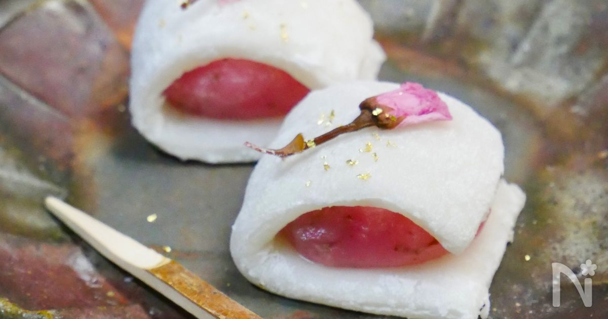 レンジで簡単♪桜あんの羽二重餅【ひな祭り】