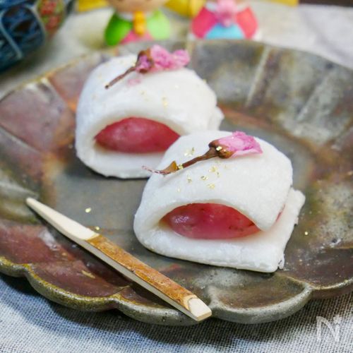 レンジで簡単♪桜あんの羽二重餅【ひな祭り】