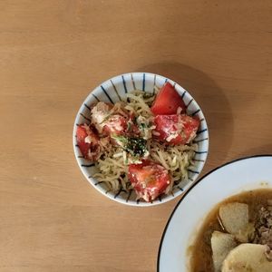かおちゃんの作ってみた!投稿(トマトと切り干し大根とツナのさっぱり紫蘇レモン)