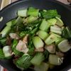 【ワンパン10分】チンゲンサイとふわふわ卵の中華炒めの工程2