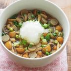 食べ過ぎリセット　ごぼう入り　なめこおろし蕎麦