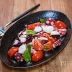 生バジルで美味しい「タコとバジルのミニトマトサラダ」