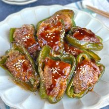 ピーマンの肉詰め【こねない・薄切り肉で簡単♪】