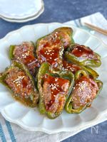ピーマンの肉詰め【こねない・薄切り肉で簡単♪】
