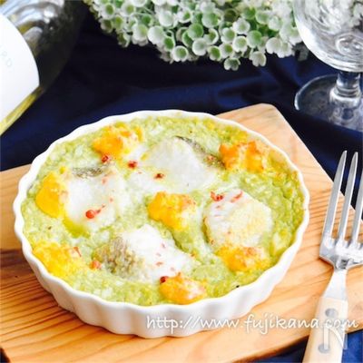 タラとアボカド豆腐タルタルグラタン*春色