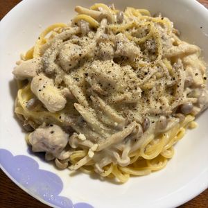 まさの作ってみた!投稿(ワンパン15分！【鶏肉ときのこのクリームパスタ】牛乳でＯＫ♩)