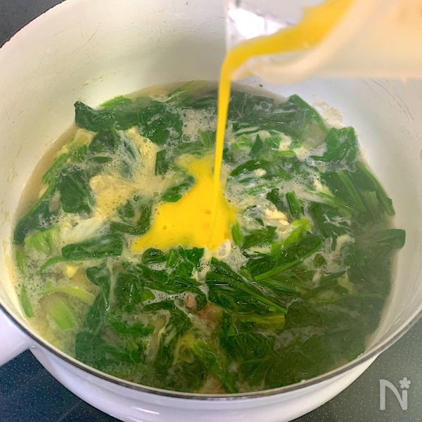 ほうれん草とふんわり卵のお味噌汁】簡単/栄養満点♪ | レシピサイトNadia