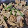 1バーバミーの作ってみた!投稿(豚肉とれんこんの甘辛ガーリック炒め【#作り置き#冷凍保存】)