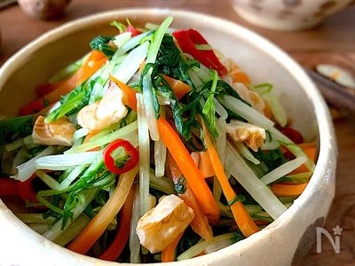 栄養プラス一品【水菜 にんじん くるみのスッキリ浅漬け】 | レシピ