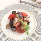 茄子とトマトのオイルサーディン和え