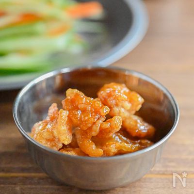 おつまみに♪お弁当のおかずに♪鶏皮の甘辛炒め
