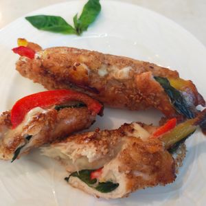Yuukoの作ってみた!投稿(ささみとチーズのごまスティック　彩り野菜のバジル風味)