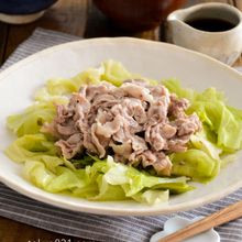 包丁不要!豚肉とキャベツのレンジ蒸し。ぽん酢でさっぱりと♪