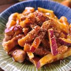 お芋ホクホクお肉カリじゅわ。さつまいもと豚バラの甘酢あん