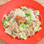 ガッツリ食べたいときに！豚肉とキャベツのそうめん炒め
