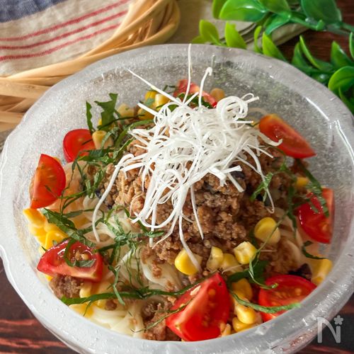 余ったそうめんで簡単!ジャージャー麺風混ぜそうめん