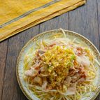 シャキシャキもやしと豚しゃぶのネギだれサラダ