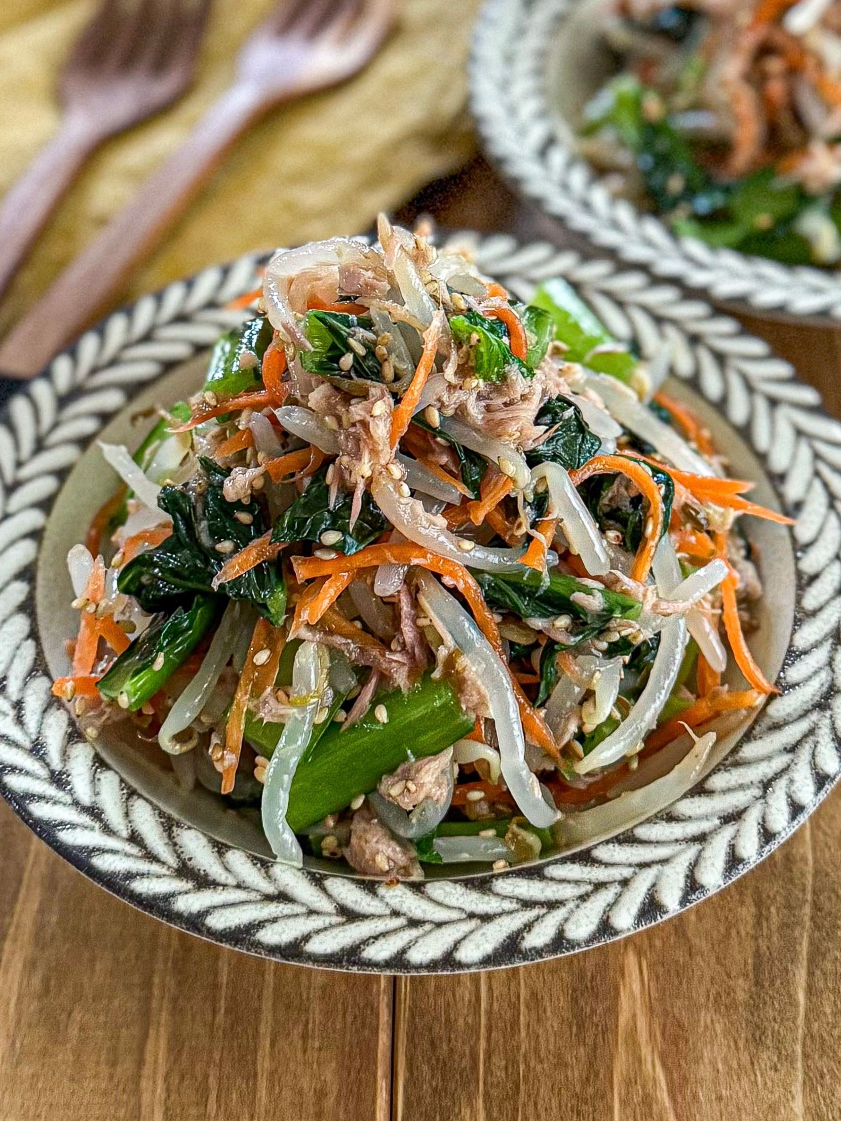 ツナサラダ レンジで4分《もやしと小松菜♡旨だれツナサラダ》 | ポイント交換のPeX